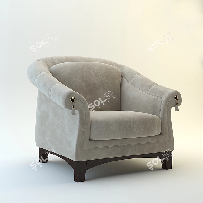 Elegant Brushed Classic Chair 3D model image 1