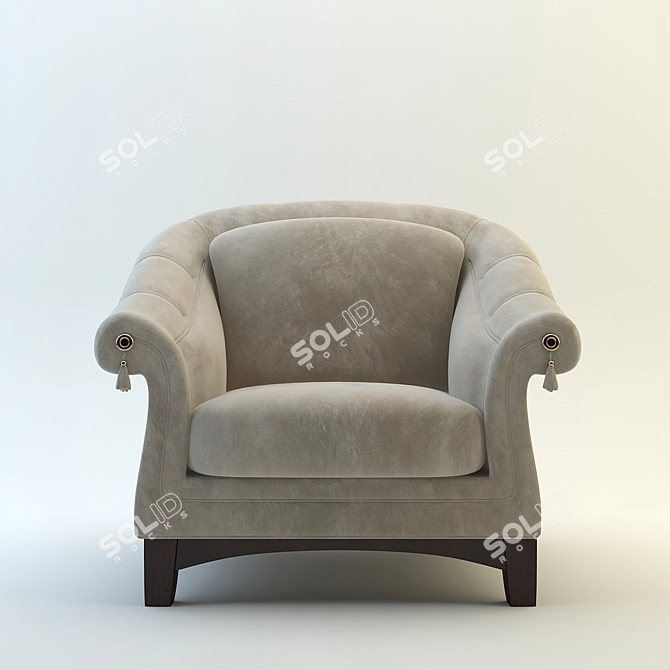 Elegant Brushed Classic Chair 3D model image 2