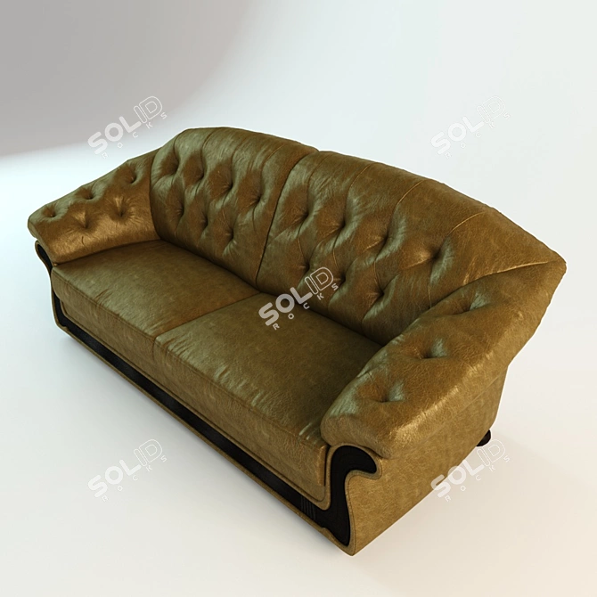 English Leather Sofa - Elegant and Durable 3D model image 2