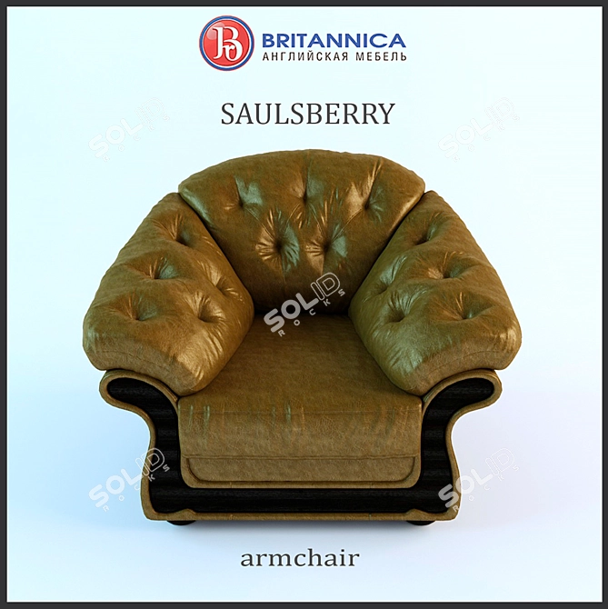 English Armchair "Solsberri": Timeless Elegance 3D model image 1