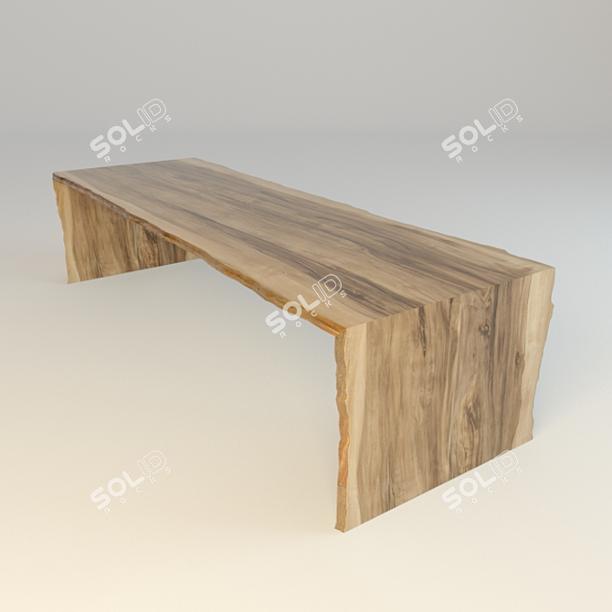 Wooden Edging Board Table 3D model image 1