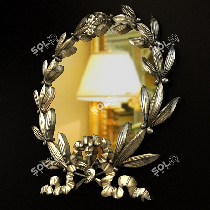 Elegant Vintage Mirror Frame 3D model image 3