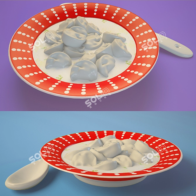 Sour Cream Dumplings 3D model image 1