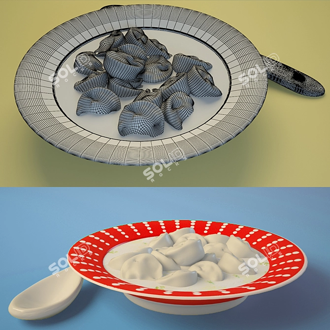 Sour Cream Dumplings 3D model image 2