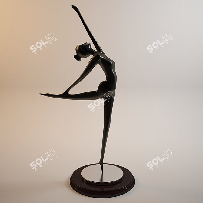 Elegant Ballerina Sculpture 3D model image 1
