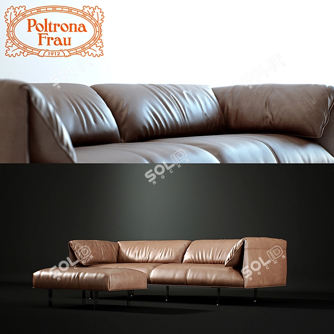 Elegant Leather Sofa - Poltronfrau 3D model image 1