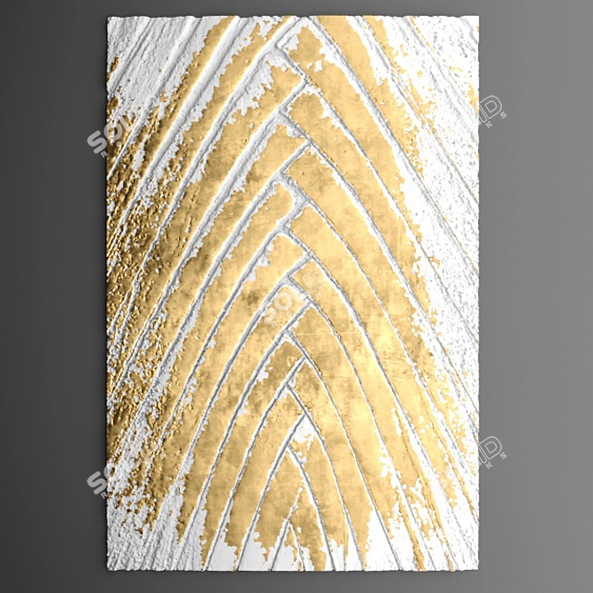 Customized Wood Carved Wall Panel 3D model image 1