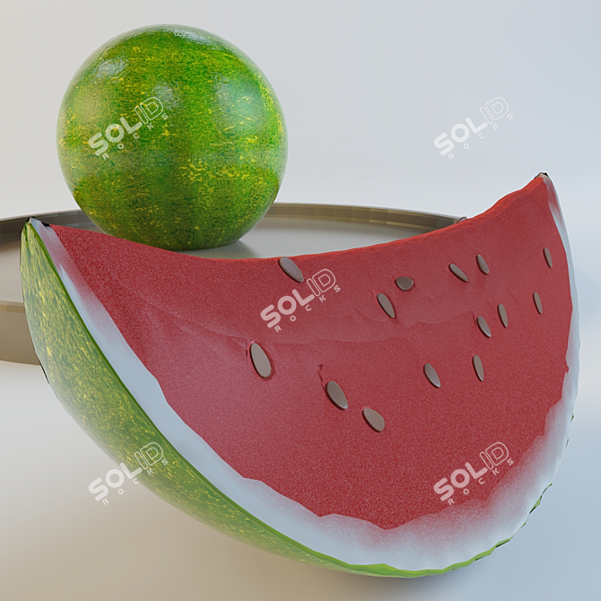 Refreshing Watermelon Table Decor 3D model image 2