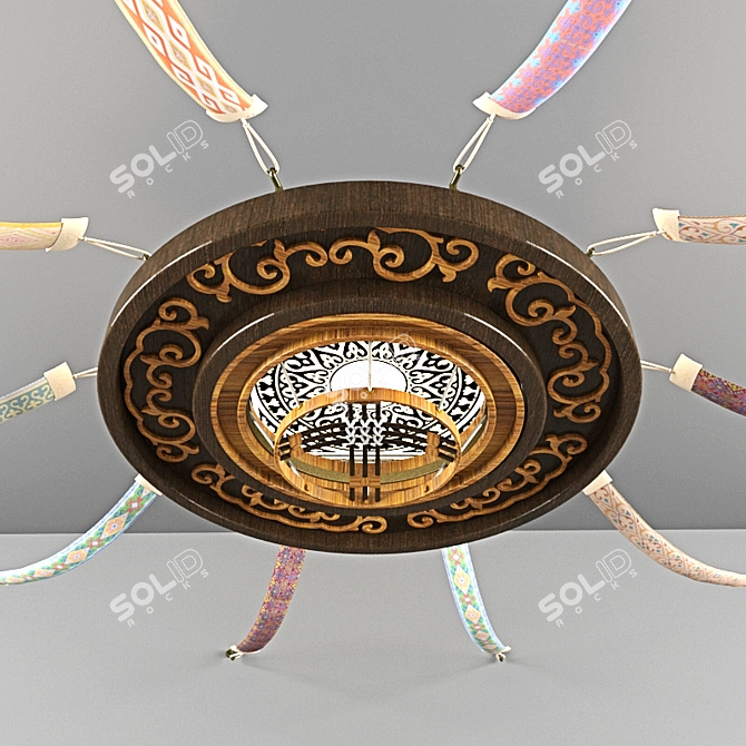 Title: Ethnic Charm Chandelier 3D model image 1