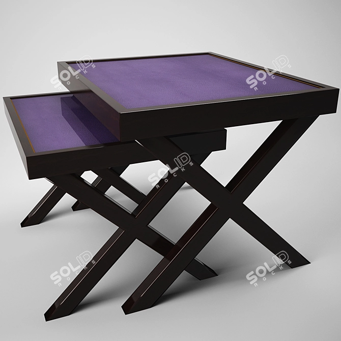 Luxurious Tura "X" Coffee Table Set 3D model image 1