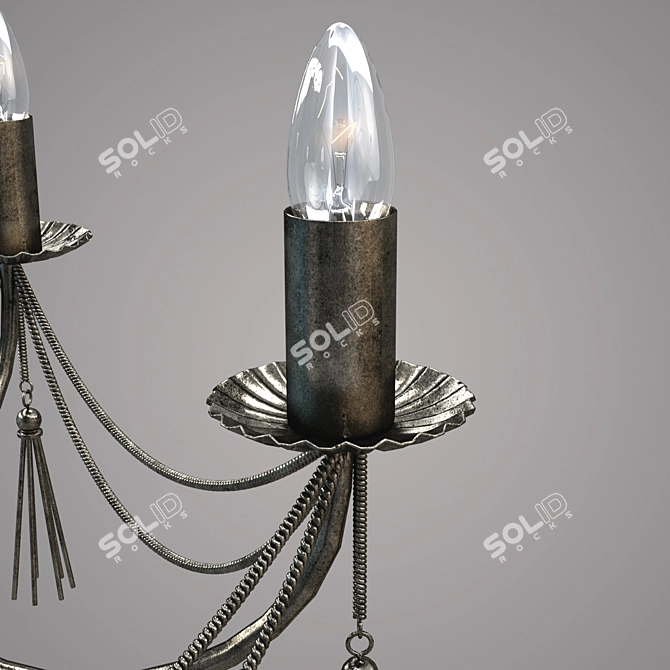 Vintage Bronze Chandelier 2766T 3D model image 2