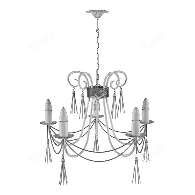 Vintage Bronze Chandelier 2766T 3D model image 3