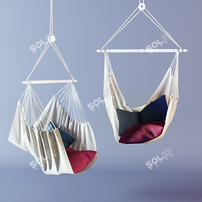 Relaxation in Nature: Amazonas Brasil Hammock 3D model image 1