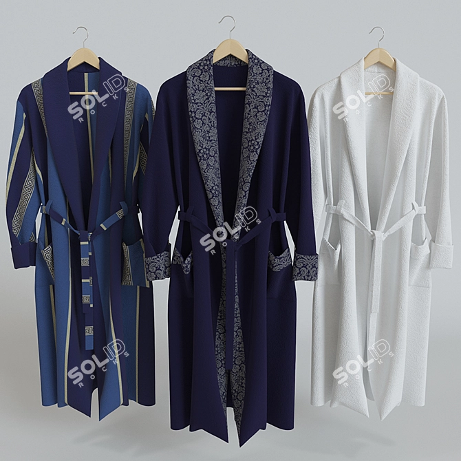 Cozy Shoulder Strap Bathrobe (3 Color Options) 3D model image 1