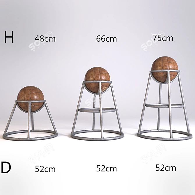 Barball Barstool: Sleek Design for Modern Spaces 3D model image 2