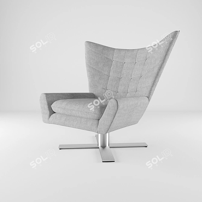 Elegant Louis Armchair 3D model image 1