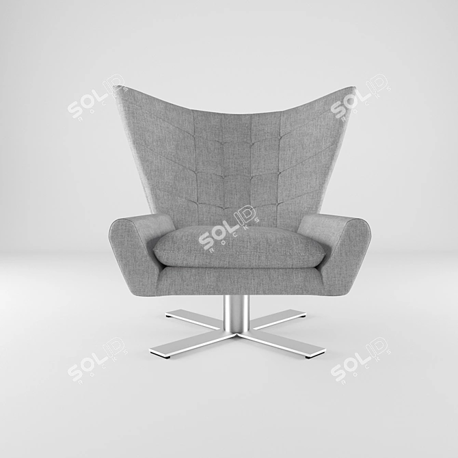 Elegant Louis Armchair 3D model image 2