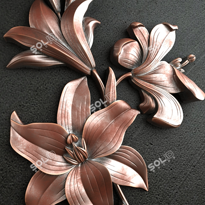 Elegant Lily Crafting Ornament 3D model image 2