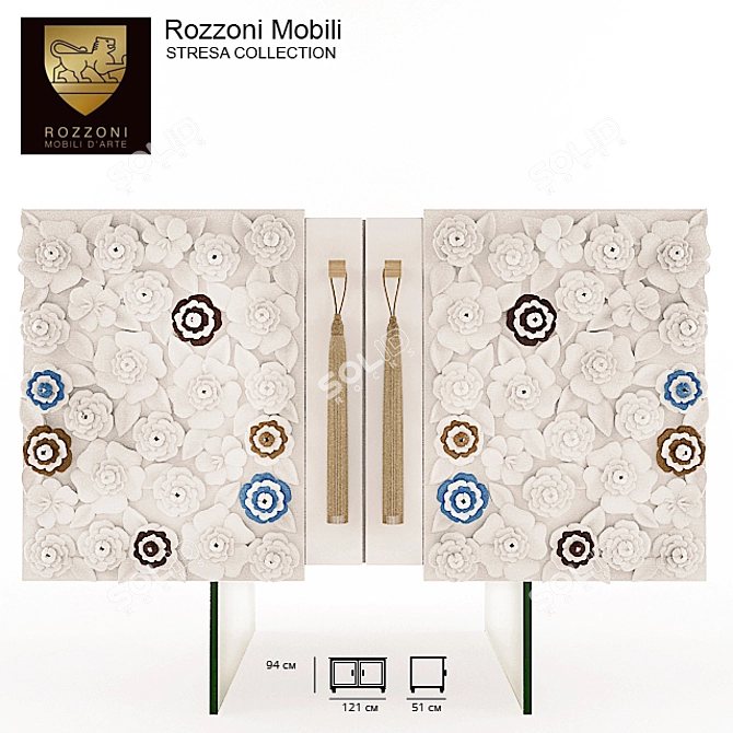 Rozzoni Mobili Glass Wood Bureau 3D model image 1