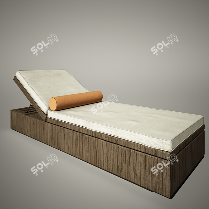 Relaxing Poolside Lounger 3D model image 1