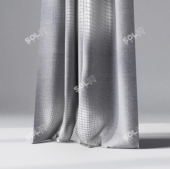 Sleek Window Drapes 3D model image 2