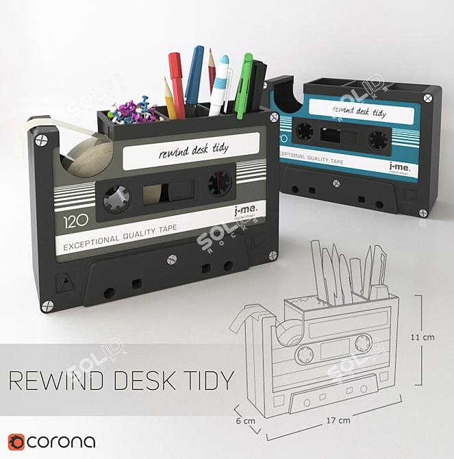  Retro Desk Organizer: Rewind Tidy 3D model image 1