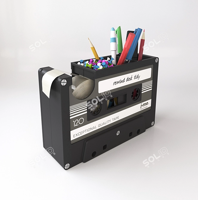  Retro Desk Organizer: Rewind Tidy 3D model image 2