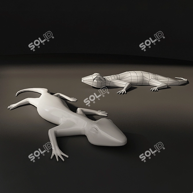 Sleek Lizard Sculpture 3D model image 1