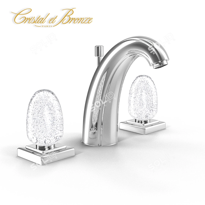 Elegant Bronze Crystal Art 3D model image 1