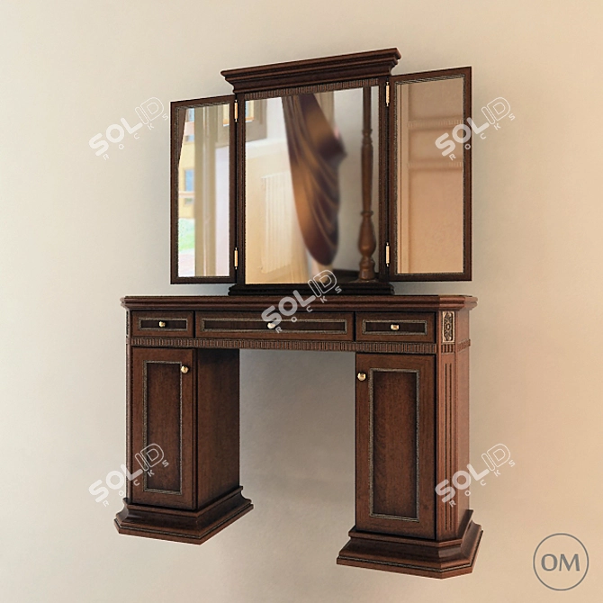 Bristol Dressing Table: Elegant and Space-Saving 3D model image 1