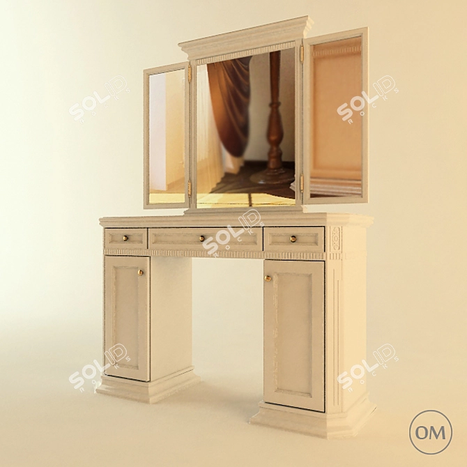 Bristol Dressing Table: Elegant and Space-Saving 3D model image 2