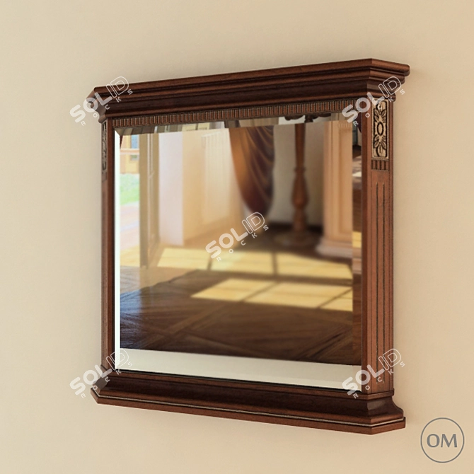 Elegant Bristol Mirror | 900x962x98mm 3D model image 1