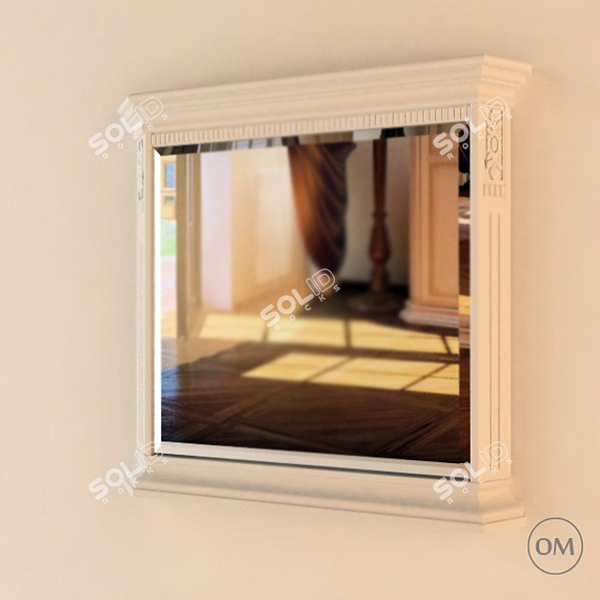 Elegant Bristol Mirror | 900x962x98mm 3D model image 2