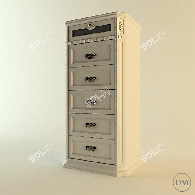 Elegant Italian Style Bristol Commode 3D model image 2