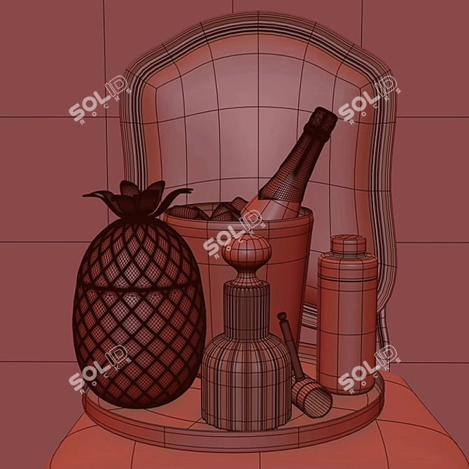 Pineapple Paradise Bar Set 3D model image 2