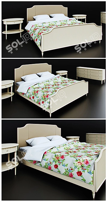 Missouri Bedroom Set: Bed, Nightstands, and Dresser 3D model image 2