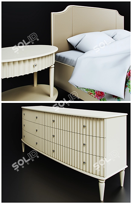 Missouri Bedroom Set: Bed, Nightstands, and Dresser 3D model image 3