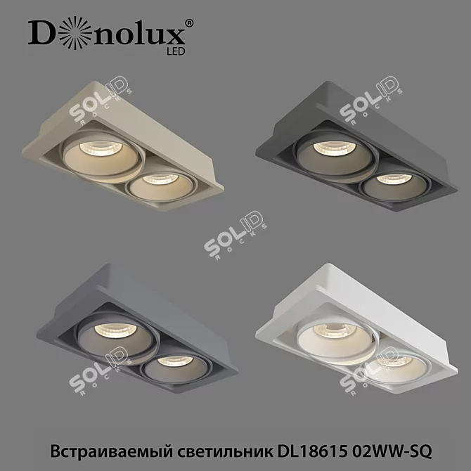 Dual Rotating MR16 Recessed Downlight 3D model image 1