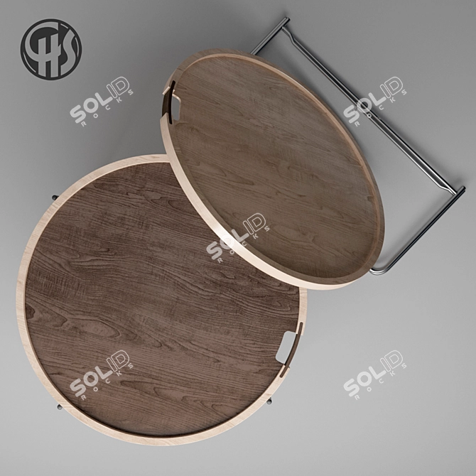 Versatile Tray Table with Refined Handle 3D model image 3