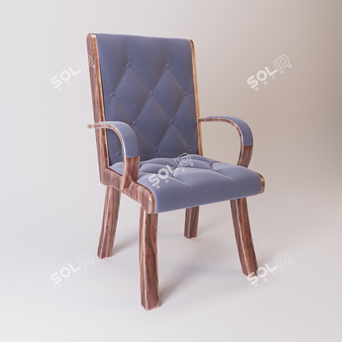 Elegant Upholstered Dining Chair 3D model image 1