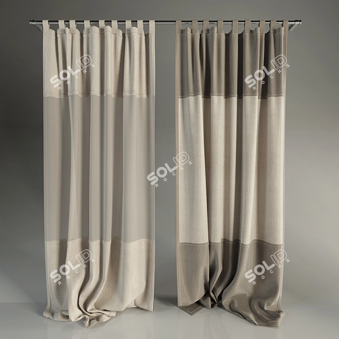 Hinged Curtain Elegance 3D model image 1