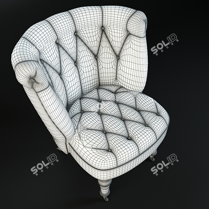 Classic Constantin Fabric Armchair: Elegant and Versatile 3D model image 3