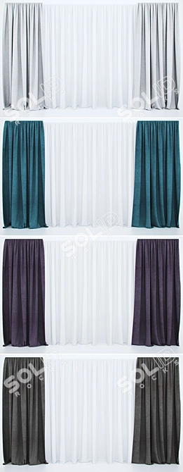 Modern Window Drapes: Corona & Vray 3D model image 2