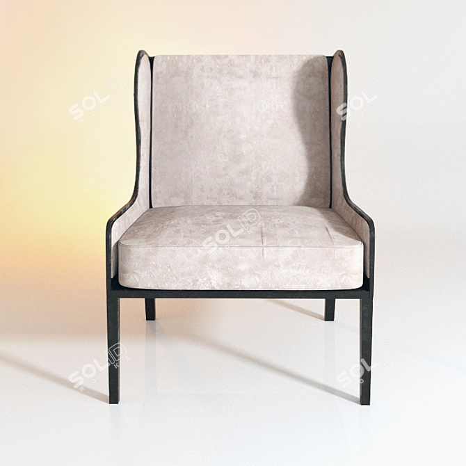 Casa Midy Ixelles Wing Chair: Handcrafted Elegance 3D model image 3