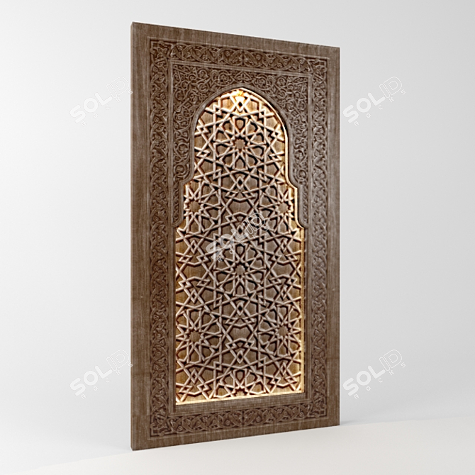 Authentic Arabic Wood Decor 3D model image 1