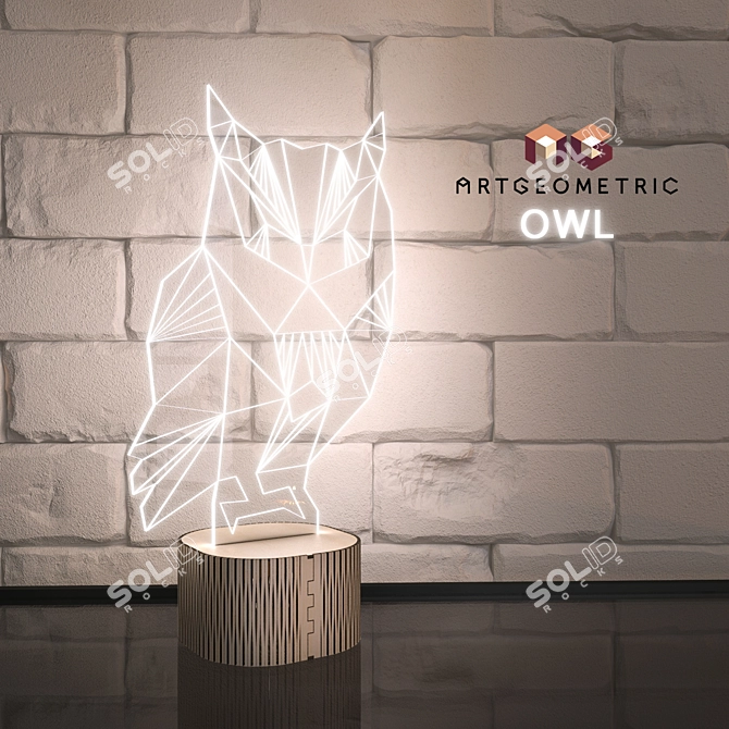 Geometric Owl Nightlight 3D model image 1