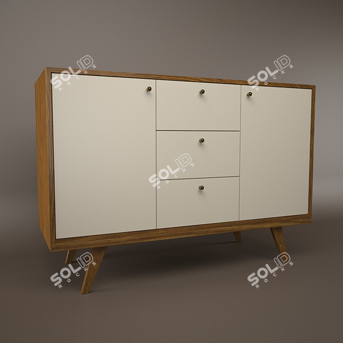 Scandinavian Style Chest Drawers 3D model image 1