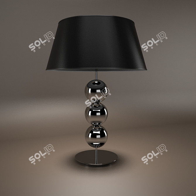 Sleek Black Chrome Table Lamp 3D model image 1