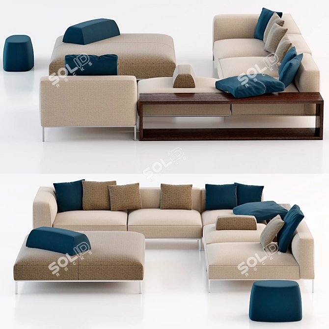 B&B Italia Frank Collection Corner Sofa 3D model image 1