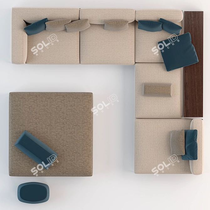 B&B Italia Frank Collection Corner Sofa 3D model image 3